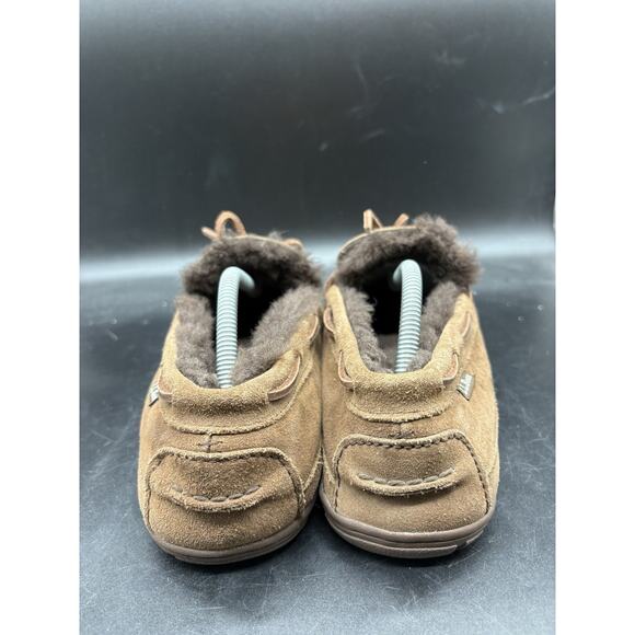 LL Bean Wicked Good Men\'s Size 10 Brown Suede Shearling Lined Moccasin Slippers main image 6
